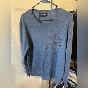 NWT $275 The Kooples Women’s Sweater 100% Merino Wool Embroidery HPUL 1504 Large